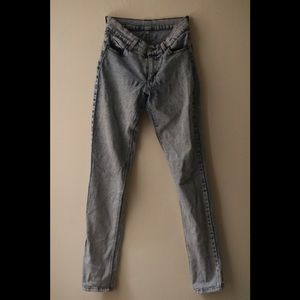 High waisted skinny  acid wash cheap Monday jeans
